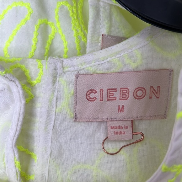 CIEBON WOMEN’S NEON GREEN EMBROIDERY TOP AND SKIRT LINED SZ M/S - Picture 6 of 11